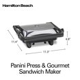 thumbnail image 2 of Hamilton Beach Panini Press Sandwich Maker & Electric Indoor Grill with Locking Lid, Opens Wide to Fit Any Thickness for Quesadil, 2 of 8