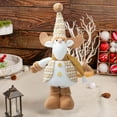 thumbnail image 3 of Telescopic Santa Snowman Knit Doll - Stretchable Leg Holiday Decor Window Sill Accent Festive Tabletop Figure Gift Idea(B), 3 of 6
