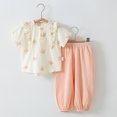 thumbnail image 2 of IROINNID Summer Clothes Thin Short-sleeved Cotton Gauze Two-piece Pajamas 8M, 2 of 3