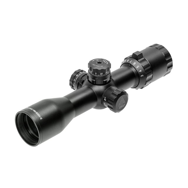 UTG 1" BugBuster 3-12X32 Scope, Side AO, Mil-dot, Dovetail Rings