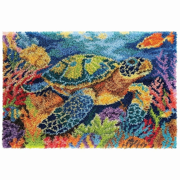 Ocean Wanderer Latch Hook Kit Latch Hook Rug Kits for Adults,latch hook kits for adults cushion,DIY Yarn Carpet Crafting Arts Cushion Mat Crochet Tapestry Sofa Decor