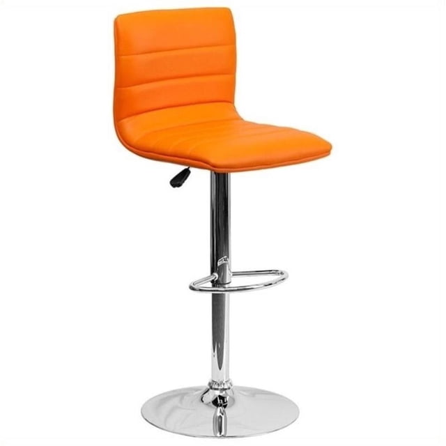 Pemberly Row Tabouret de Bar Contemporain en Métal Rayé de 33 Pouces en Orange