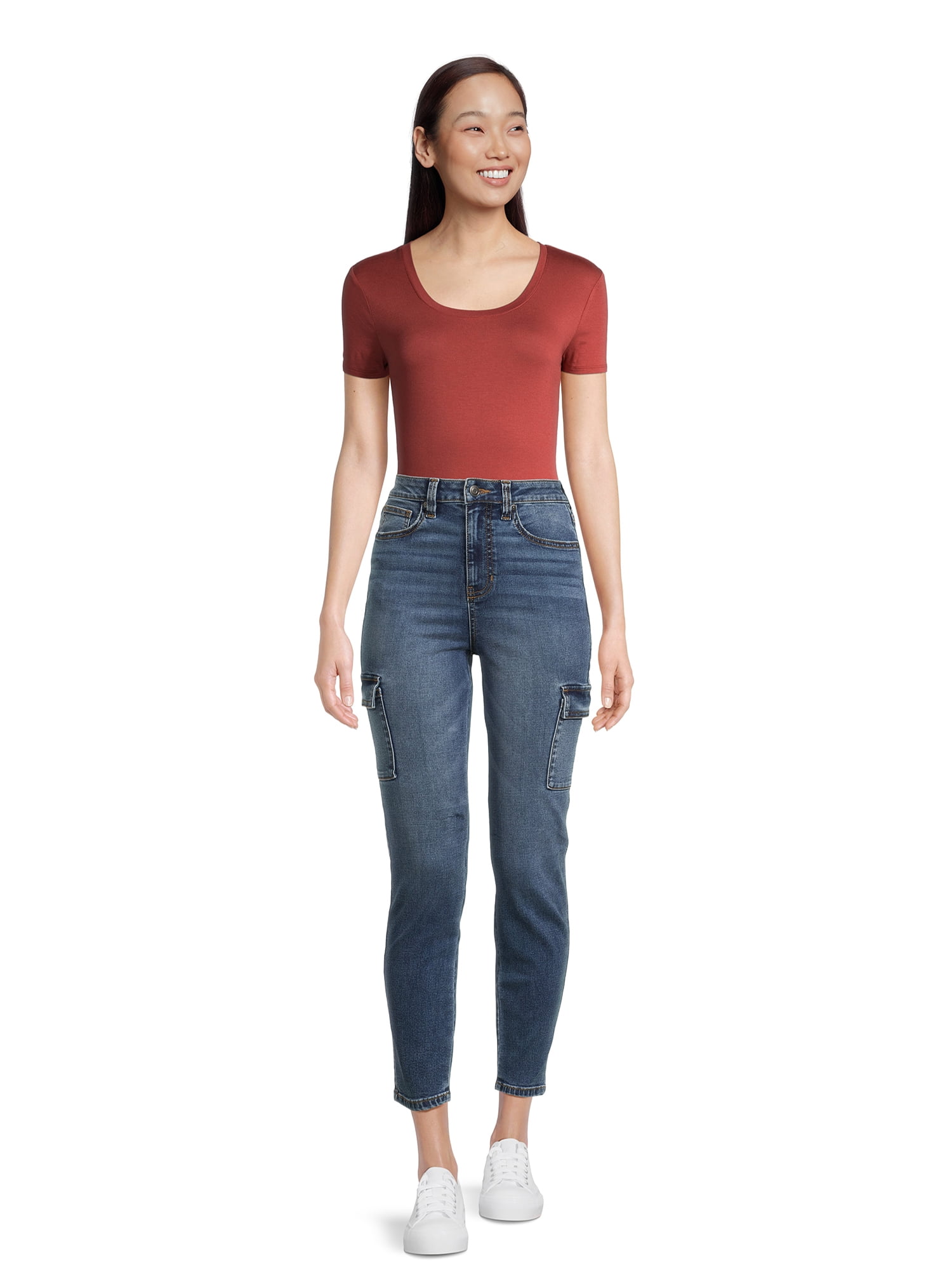 No Boundaries Juniors Ankle High Rise Cargo Skinny Jean