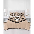 thumbnail image 3 of Black Khaki Boho Twin Size Down Alternative Comforter, Lightweight Comforter Quilt Bedding Set with Pillow Shams Aztec Southwest Ethnic Geometric Art All Seasons Bed Comforter Duvet Insert 68"x86", 3 of 7