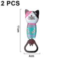 thumbnail image 2 of 2 abridores de botellas de acero inoxidable para cerveza y vino, con diseño de lindos gatos de madera., 2 of 3