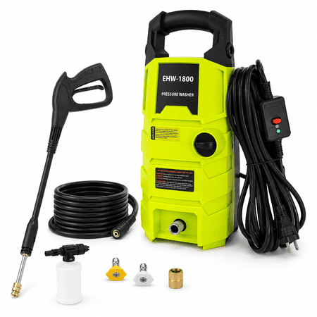 KBOROVER Electric Pressure Washer 1800 PSI 1.6 GPM, Portable Power Washer with 20FT Hose, Spray Gun, Foam Cannon & Nozzles for Cars, Driveways, Patios and Home Cleaning