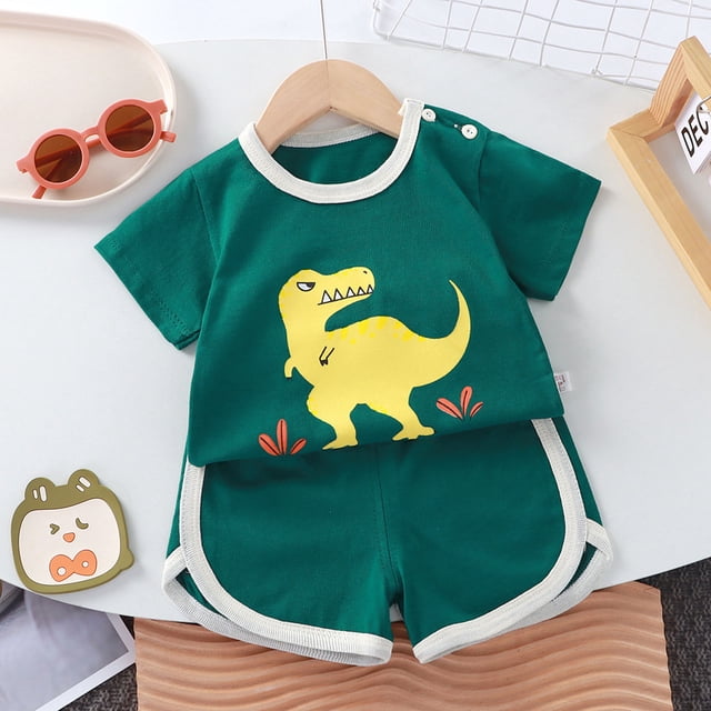 Girls Summer Outfits Quick Drying Shirt Short Sets Soccer Spring Outfits 18-24 Months