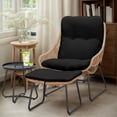 thumbnail image 2 of PROHIKER Outdoor Lounge Chairs, Indoor Wicker Chaise Lounge Chair with Ottoman, Chaise Lounge Outdoor Rattan Lazy Recliner with Thicken Cushions,Footrest and Table, 330 lb Capacity, Black, 2 of 9