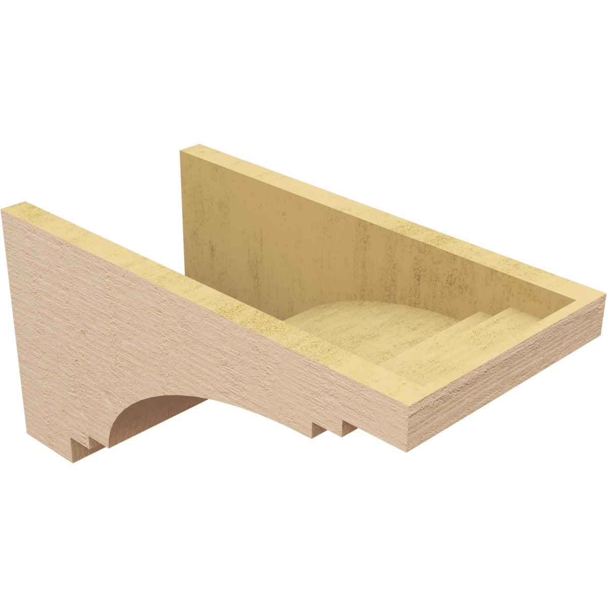 9"W x 18"D x 9"H Wide Pescadero Rough Cedar Woodgrain TimberThane Corbel, Primed Tan
