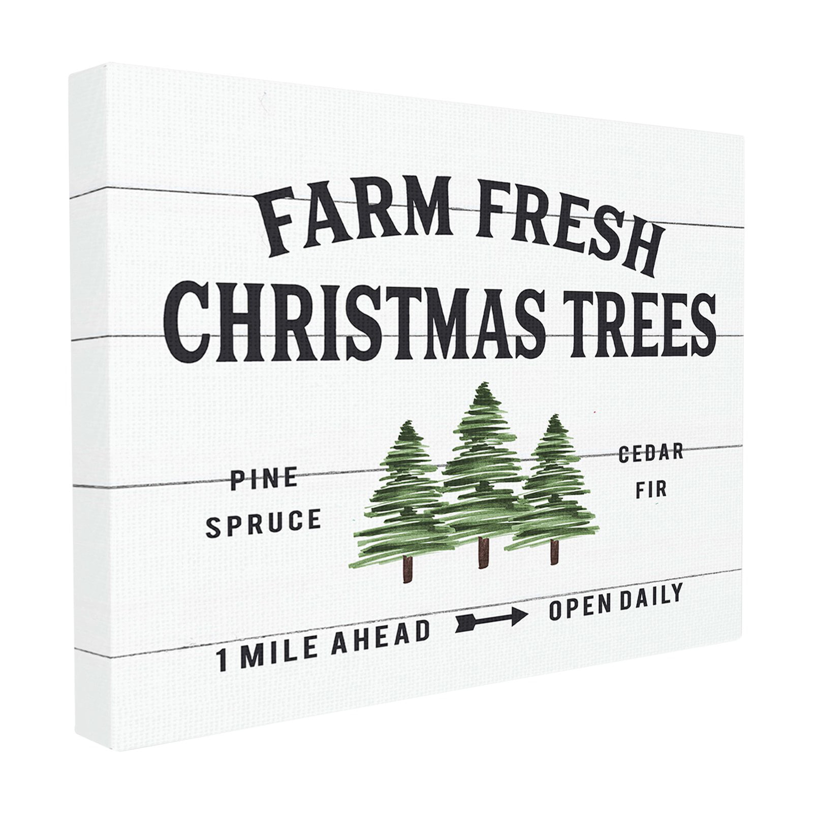 The Stupell Home Decor Collection White Planked Look Holiday Farm Fresh ...