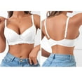 thumbnail image 5 of Fatuov Lace Wire Bras for Women Full Coverage Push Up Soft T-Shirt Bra for Casual, Supportive Solid Color Underwear 36B, White, 5 of 5