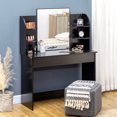 thumbnail image 2 of HOMCOM Vanity Table Makeup Dressing Table w/ Mirror Drawers Shelves Black, 2 of 10