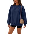 thumbnail image 4 of Garbnen Crew Neck Shirts for Women Sweatshirt Oversized Women's Long Sleeve Shirts Casual Fall Winter Soft Fashion Womens Pullover Tops M, 4 of 5
