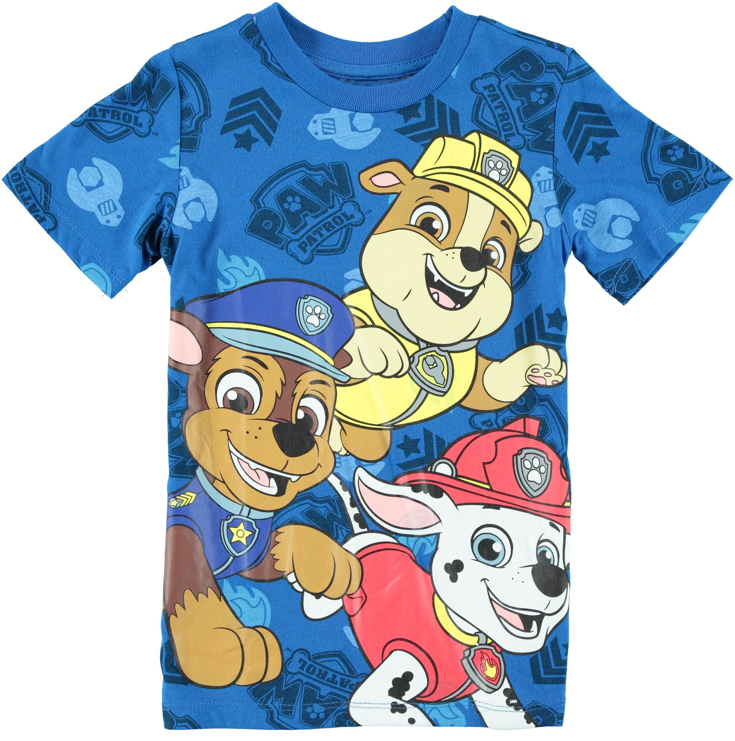 Paw Patrol Boys Crew Neck T-Shirt - Marshall, Chase & Rubble - Sizes 4 ...