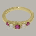 thumbnail image 5 of LBG British Made 10k Yellow Gold Natural Ruby & Opal Womens Promise Ring - 33 size options - Size 8.75, 5 of 6