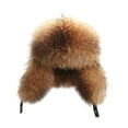 thumbnail image 1 of Gorro de invierno Ushanka de piel sintética para patineta, senderismo, clima frío, uso diario marrón, 1 of 8