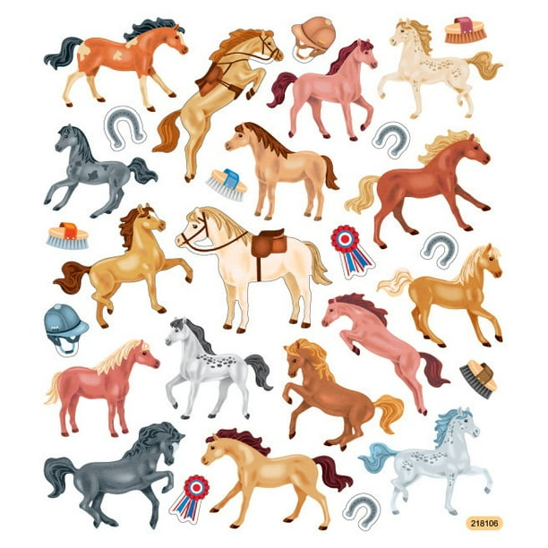Multicolored StickersGlitter Horses