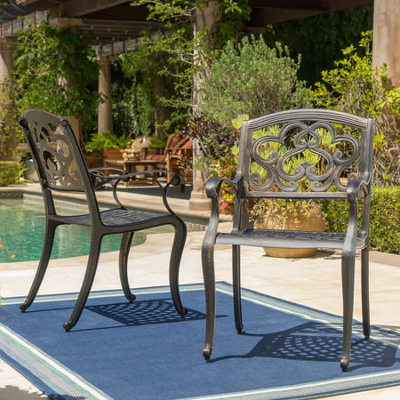 Austin Outdoor Cast Aluminum Dining Chairs - Set of