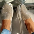 thumbnail image 4 of Itsun Flat Shoes for Women,Women's Single Shoes Rhinestones Thick-Soled Flat Shoes Casual Students Shoes Silver, 4 of 4