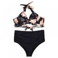 thumbnail image 3 of Ensemble de Maillot de Bain Taille Haute Imprimé pour Femmes Bikini, 3 of 11