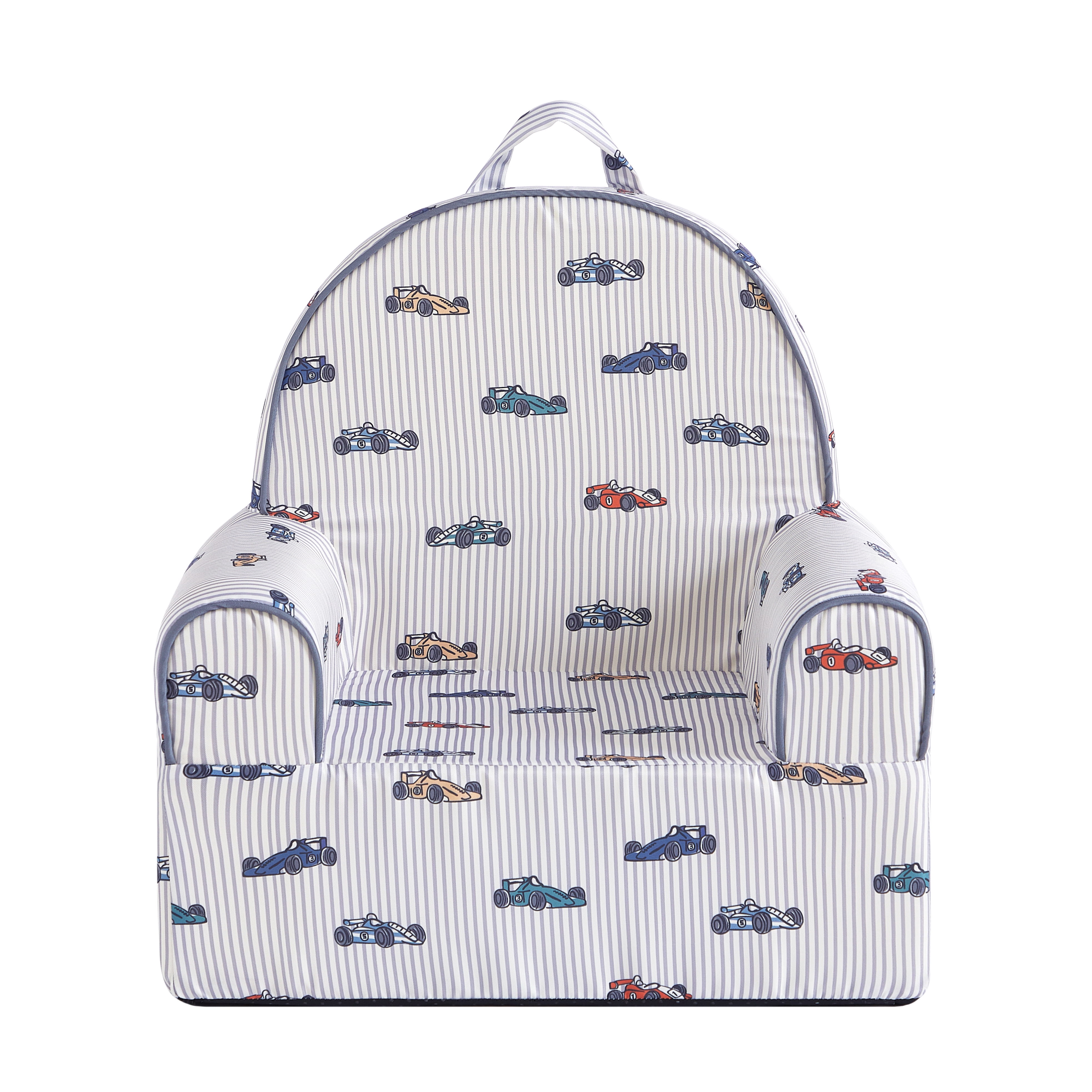 Little Next Toddler Race Car Stripe Foam Chair, Grey