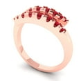 thumbnail image 2 of 0.235 ctw Wedding Band for Women - 18K Rose Gold Simulated Ruby Stackable Eternity Ring, 2 of 6