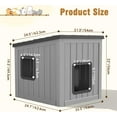 thumbnail image 3 of Large Outdoor Cat House Weatherproof, Plastic Cat House with Dual Door, Feral Cat Shelter for Porch, Patio, Backyards,Garage, Neighborhood, Indoor(Gray), 3 of 8
