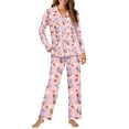thumbnail image 2 of FOR U DESIGNS Strawberry Koala Pajamas Set Long Sleeve Sleepwear 2 Pack Size 4XL Button Down Nightwear Soft Pj Lounge Sets for Women Jogger Loungewear Pjs Fall, 2 of 7