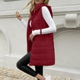 thumbnail image 5 of Turilly Womens Mid-Length Puffer Vests Sleeveless Hooded Down Jacket Fall Winter Casual Loose Outerwears with Pocket, 5 of 6