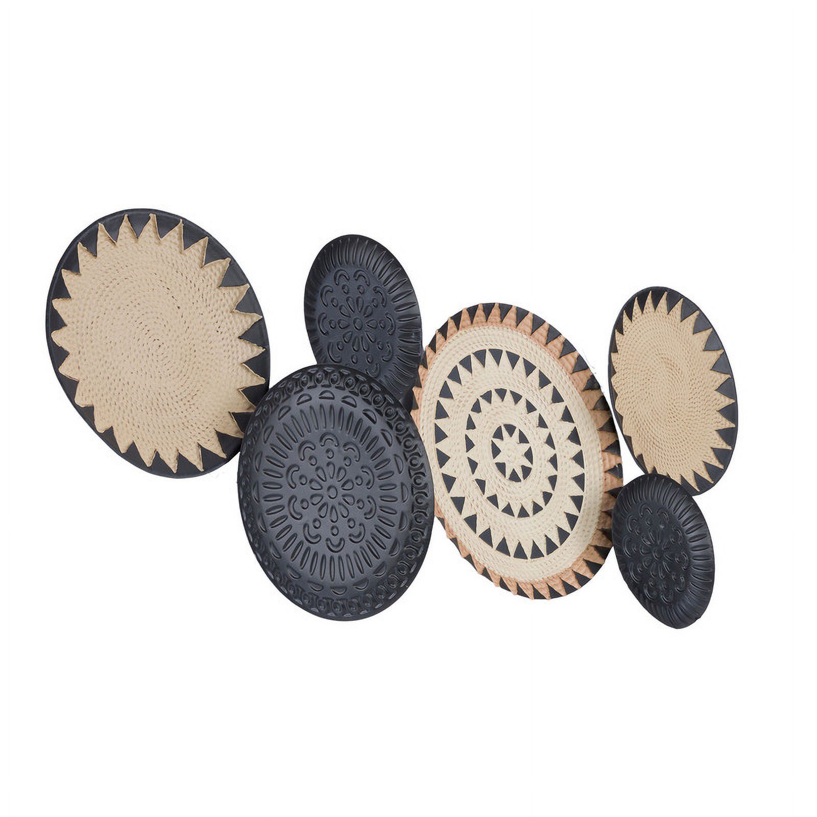 Zara Black-Tan Geometric Metal Modern Wall Plates