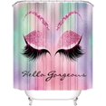 thumbnail image 2 of 4PCS/Set Pretty Eyelash Cortina de ducha Bling Purple Hello Gorgeous Decoración de baño Tela impermeable Poliéster Cortina de baño Cortinas de bañera, Alfombra de baño Alfombra de baño Alfombras de in JFHHH pequeña, 2 of 5