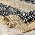 thumbnail image 3 of Indian Handmade Braided Black & White Cotton with Natural Jute Area Rugs , Home Decor Rugs Size 5 x 8 Feet ( 150 cm x 240 cm ), 3 of 4