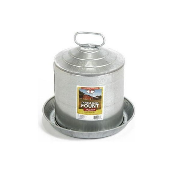 Little Giant Double Wall Metal Poultry Fount 2 Gallon