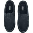 thumbnail image 2 of Clarks Men's Open Back Suede Sherpa Lined Clog Slippers (9 M US, Black), 2 of 6