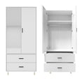 thumbnail image 2 of Idealcabin Freestanding Wardrobe Armoire With Drawers, Bedroom Wardrobe Closet for Hanging Clothes, Wood Cabinet with Shelves, 2 of 9