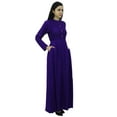 thumbnail image 2 of Bimba Women's Mandarin Collar Plain Jilbab Dress With Pockets Full Sleeve Maxi, 2 of 6