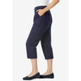 thumbnail image 3 of Woman Within Plus Size Petite Adjustable Waist Chino Capri, 3 of 5