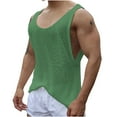 thumbnail image 3 of BADHUB Men's Mesh Fishnet Tank Top Hollow Out Breathable Sleeveless Muscle Loose Undershirt Green XXXL, 3 of 9