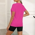 thumbnail image 6 of TODOZO Workout Tops for Women Loose Fit Breathable Lightweight Quick Dry Tennis Yoga Running Crew Neck Tee Athletic Tops for Women Tops for Women Summer Casual Ruffle Trim Sleeve T Shirts Hot Pink L, 6 of 9