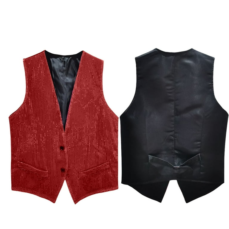 Pzocapte Mens Fleece Vest Mens Western Vest Chalecos Para El Frio Men s SuIt Vest Slim FIt Business Wedding Sleeveless Tank Solid Color Mens Canvas Vest Red Puffer Vest Men Mens Vestfleece Vest