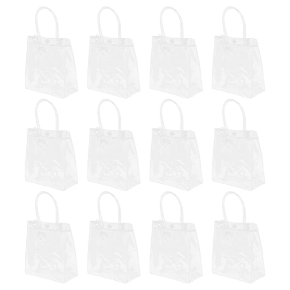 WRISTBIQUE 12pcs Clear Reusable Bags for Gifting Candy Holding Toy Storage