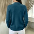 thumbnail image 5 of Women's Mock Neck Knit Sweater, Lightweight Basic Long Sleeve Pullover Tops for Fall Winter Daily Wear 2XL, 5 of 6