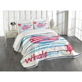 thumbnail image 3 of Ambesonne Cartoon Quilted Bedspread Set 3 Pcs, Fish Sailor Marine Sea, Queen Size, Cream Red Blue, 3 of 5