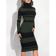 thumbnail image 6 of PrettyGuide Women's Turtleneck Sweater Dress Long Sleeve Ribbed Knit Stretch Midi Bodycon Dresses, 6 of 7