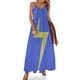 thumbnail image 1 of Nuevo vestido sin mangas con salpicaduras de pintura acrílica de ágata azul púrpura y dorada para mujer, vestido de noche para mujer, 1 of 7