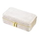thumbnail image 3 of Estuche de terciopelo de lujo para joyas con cierre de cremallera para viajes Beige, 3 of 9