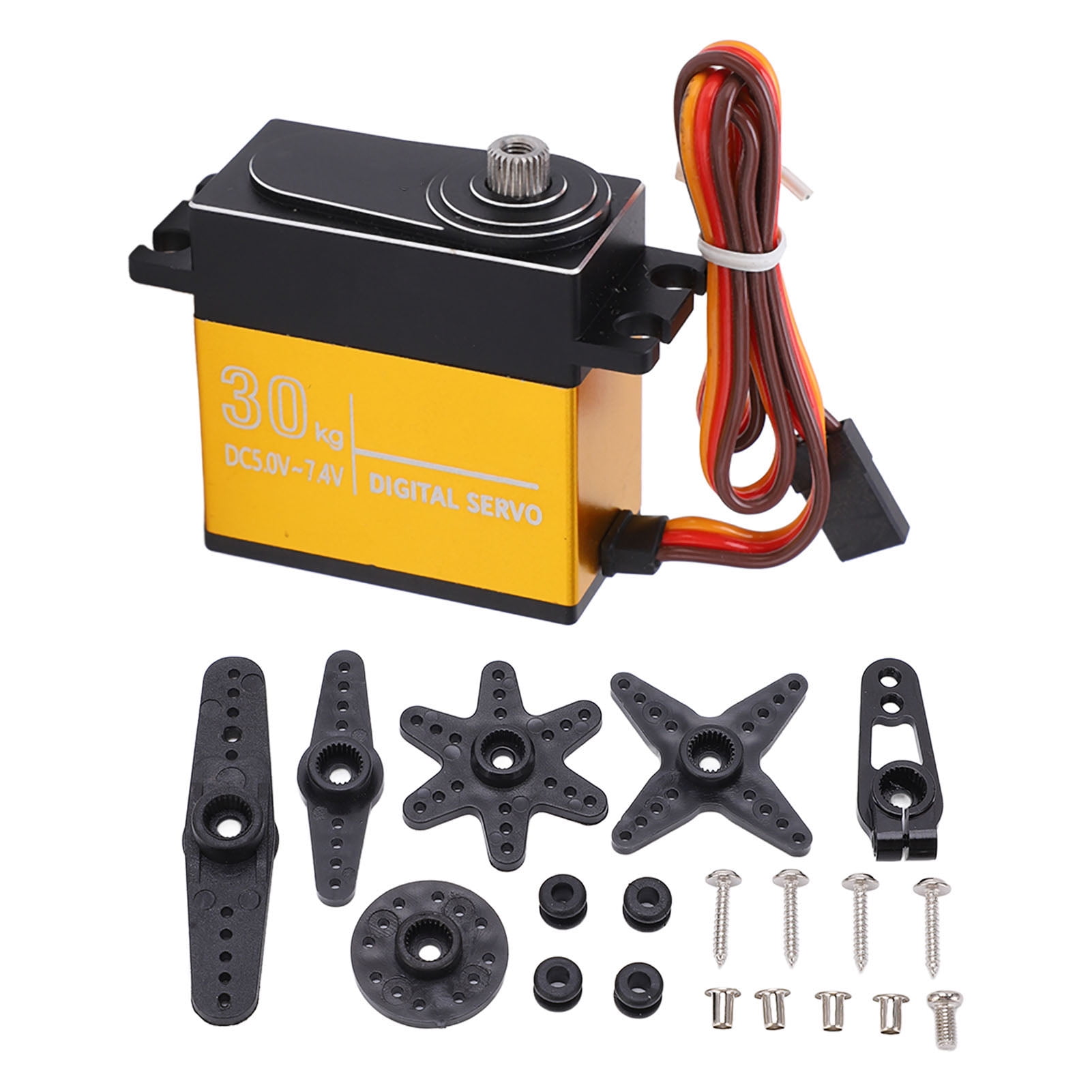 Yctze Servosterzo A 5 Pin Per Auto RC 1:10 | Ricambio Con Braccio Servo, Compatibile Con Modello 104001 | Pezzi Di Ricambio In Plastica Robusta
