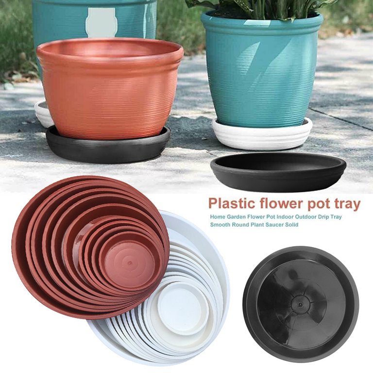 Flower Pot Round Drip Trays Plastic Tray Saucers Indoor Outdoor Plant Saucer
