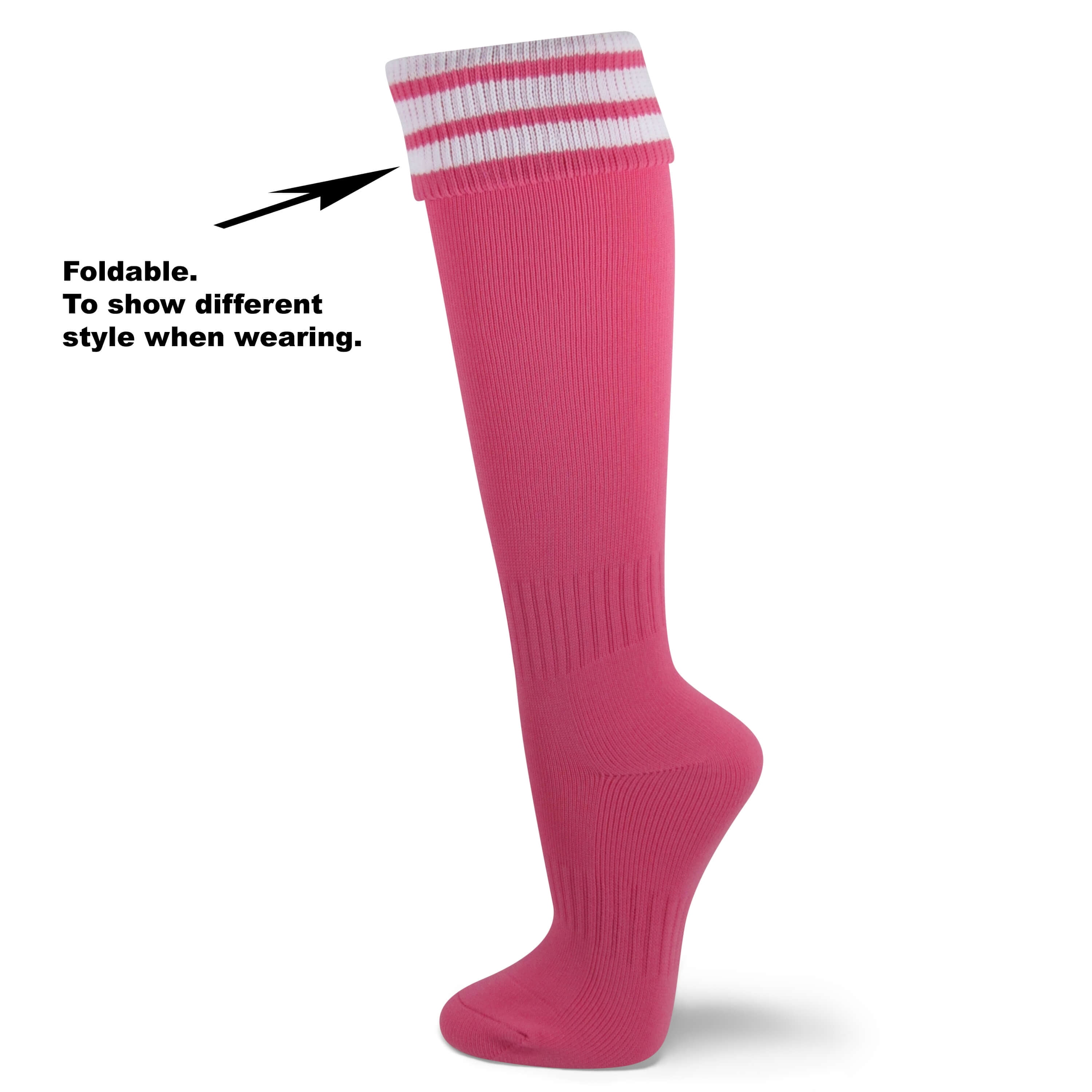 Pink Stripe Athletic Knee-High Socks