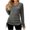 Dark Gray, variant on Fall Top for Women Long Sleeve V-Neck T-Shirt Solid Color Side Drawstring Loose Casual Blouse Sweatshirt Dark Gray XL